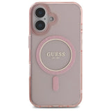 Guess GUHMP16SHFGEREP iPhone 16 6.1" pink/pink hardcase IML Glitter Circle MagSafe