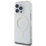 Guess IML Glitter Circle MagSafe Case for iPhone 16 Pro Max - Clear