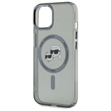 Karl Lagerfeld KLHMP15SHLSKCK iPhone 15 6.1" black/black hardcase IML Metal Karl&Choupette Head MagSafe