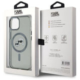 Karl Lagerfeld KLHMP15SHLSKCK iPhone 15 6.1" black/black hardcase IML Metal Karl&Choupette Head MagSafe