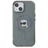 Karl Lagerfeld KLHMP15SHLSKIK iPhone 15 6.1" black/black hardcase IML Metal Karl Head MagSafe