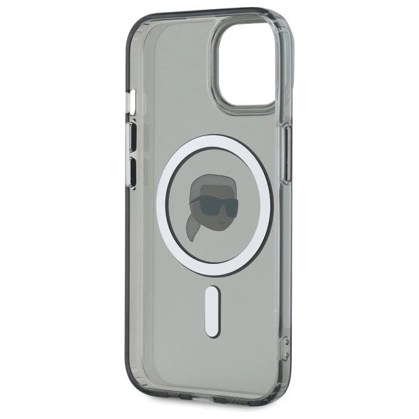 Karl Lagerfeld KLHMP15SHLSKIK iPhone 15 6.1" black/black hardcase IML Metal Karl Head MagSafe