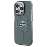 Karl Lagerfeld KLHMP15XHLSKCK iPhone 15 Pro Max 6.7" black/black hardcase IML Metal Karl&Choupette Head MagSafe