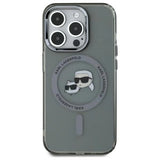 Karl Lagerfeld KLHMP15XHLSKCK iPhone 15 Pro Max 6.7" black/black hardcase IML Metal Karl&Choupette Head MagSafe