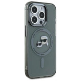 Karl Lagerfeld KLHMP15XHLSKCK iPhone 15 Pro Max 6.7" black/black hardcase IML Metal Karl&Choupette Head MagSafe