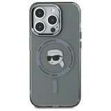 Karl Lagerfeld KLHMP15XHLSKIK iPhone 15 Pro Max 6.7" black/black hardcase IML Metal Karl Head MagSafe