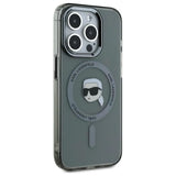 Karl Lagerfeld KLHMP15XHLSKIK iPhone 15 Pro Max 6.7" black/black hardcase IML Metal Karl Head MagSafe