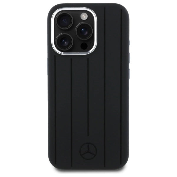 Mercedes MEHMP16L23SUVSK iPhone 16 Pro 6.3" black/black hardcase Silicone Vertical Tonal Stripes MagSafe