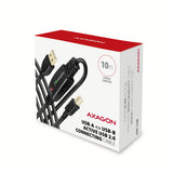 Axagon ADR-210B USB 2.0 A-M -> B-M active connecting/repeater cable 10m - Kabel - Digital/Daten USB-kabel USB A USB B 0,48 Gbit/sek. Sort