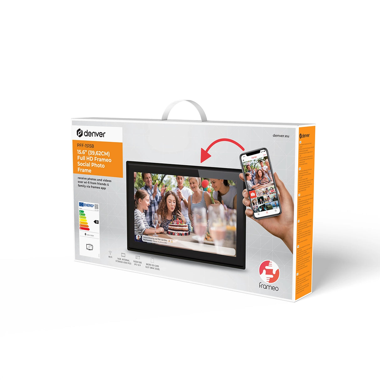 Denver Frame PFF-1515B 15.6" Digitalt ramme - sort