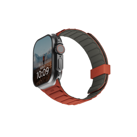 UAG Pathfinder Silicone Double-Sided Magnetic Strap til Apple Watch 42 / 44 / 45 / 46 / 49mm - Grå-Orange
