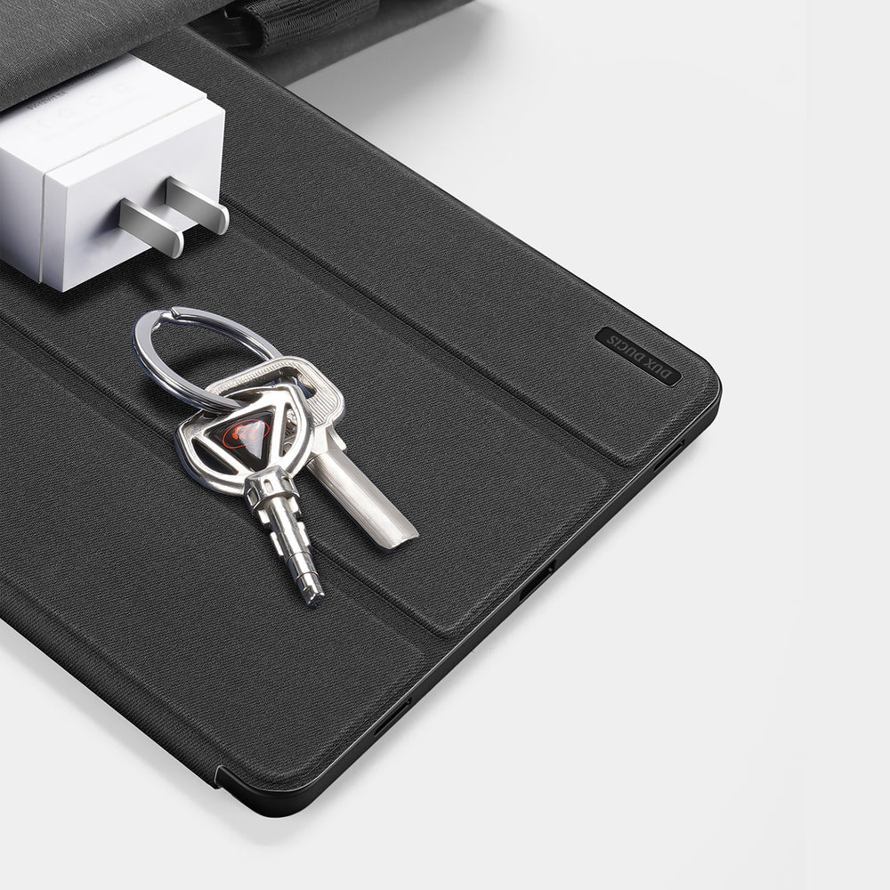 Dux Ducis Domo PU læderfoder med stativ til Samsung Tab S10+ / S9+ / S9 FE+ - sort