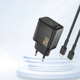 Dudao A27 25W GaN USB-C Wall Charger - Black