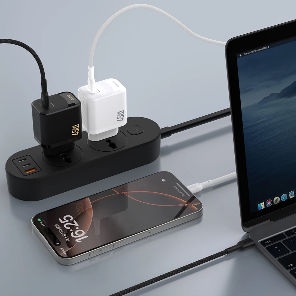 Dudao A28 45W GaN USB-C Wall Charger - White