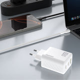 Dudao A29 65W GaN Wall Charger 2 x USB-C + 1 x USB-A - hvid