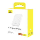 Baseus Magnetic Mini Air PPCXM06A 6000mAh 20W Power Bank med Simple Series USB-C-kabel - hvid