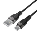 Acefast C11-04 USB-A - USB-C 3A Kabel 1,2 m Magnetisk Tråd - sort