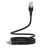 Acefast C11-04 USB-A - USB-C 3A Kabel 1,2 m Magnetisk Tråd - sort