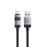 Acefast C15-04 USB-A - USB-C-kabel med skærm 480Mb/s 66W 1,2m - sort