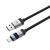 Acefast C15-04 USB-A - USB-C-kabel med skærm 480Mb/s 66W 1,2m - sort