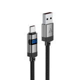 Acefast C15-04 USB-A - USB-C-kabel med skærm 480Mb/s 66W 1,2m - sort