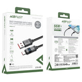 Acefast C15-04 USB-A - USB-C-kabel med skærm 480Mb/s 66W 1,2m - sort