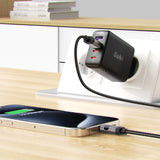 Acefast C15-04 USB-A - USB-C-kabel med skærm 480Mb/s 66W 1,2m - sort