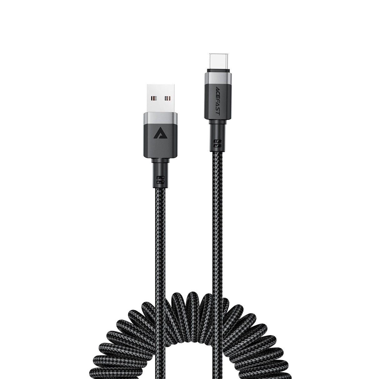 Acefast C14-04 USB-A - USB-C Kabel Spring 480Mb/s 3A 1.2m - sort
