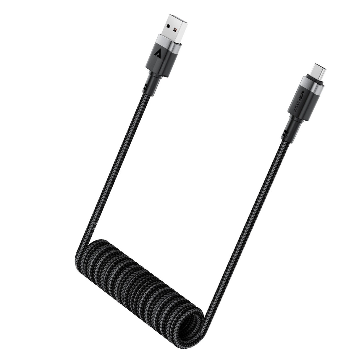 Acefast C14-04 USB-A - USB-C Kabel Spring 480Mb/s 3A 1.2m - sort