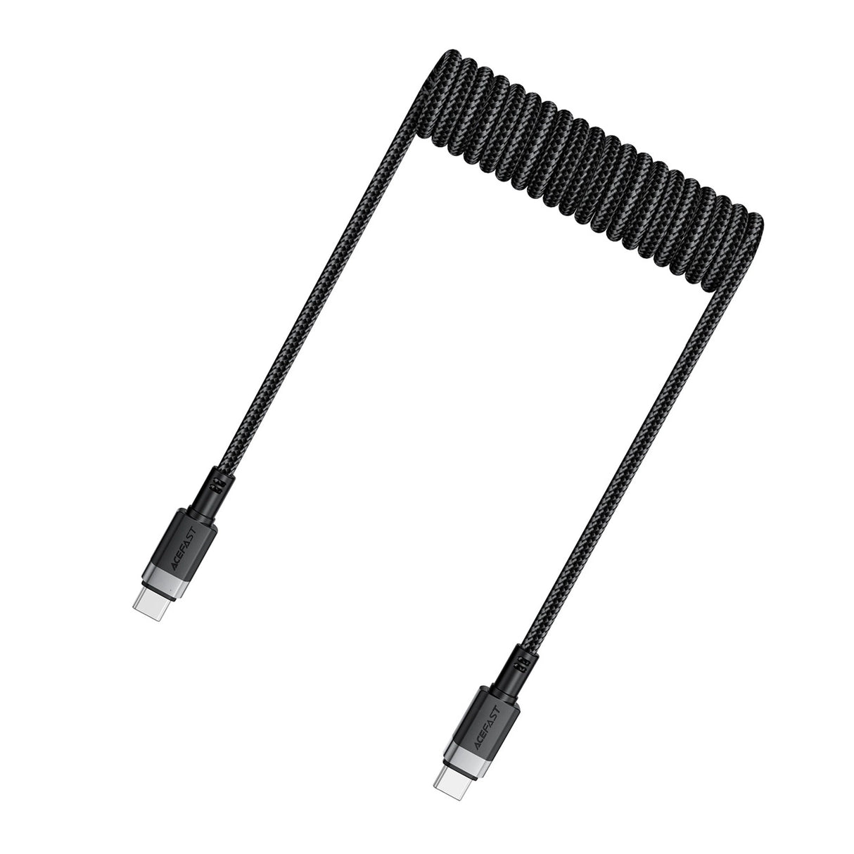 Acefast C14-03 USB-C - USB-C Spring Cable 480Mb/s 3A 1.2m - sort