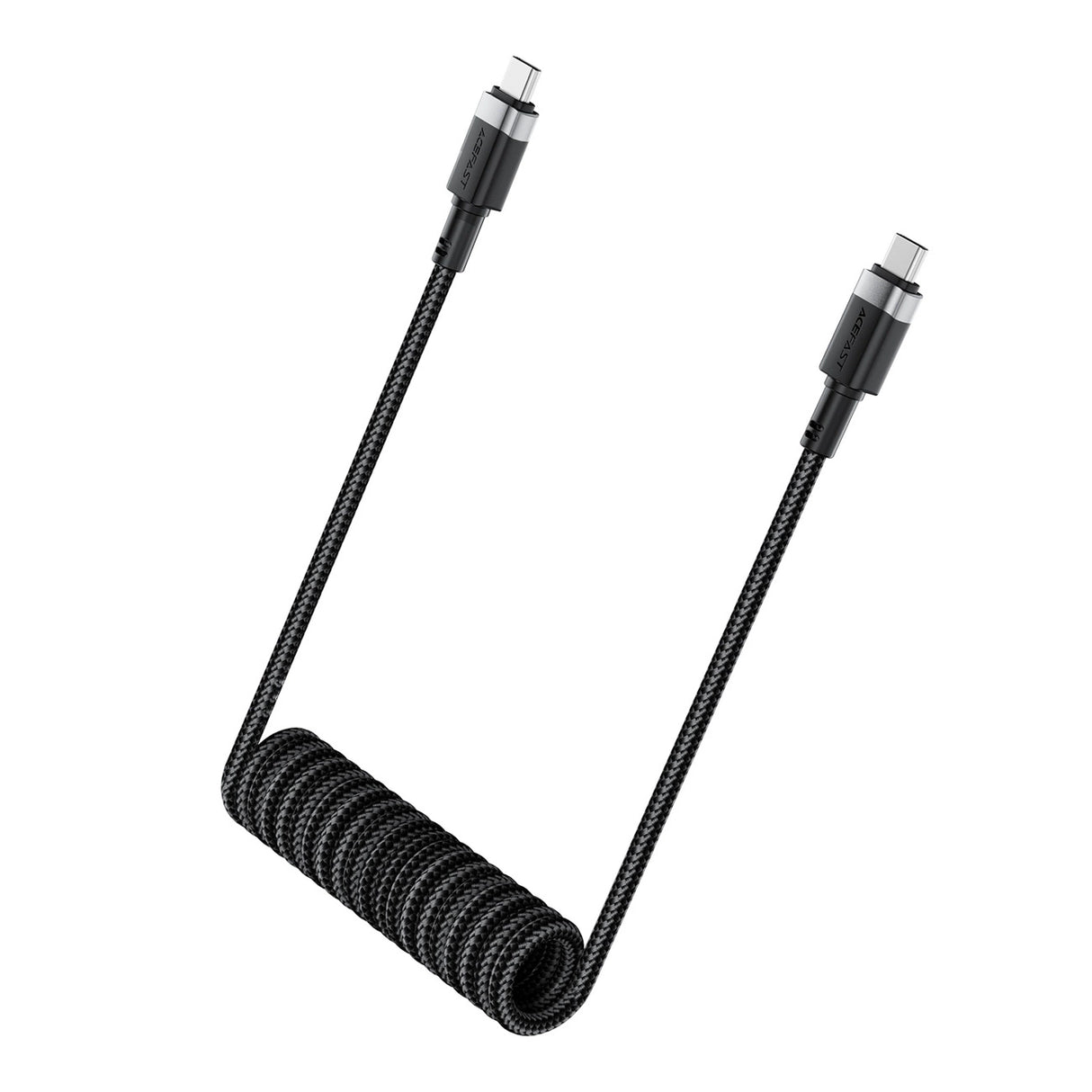 Acefast C14-03 USB-C - USB-C Spring Cable 480Mb/s 3A 1.2m - sort