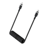 Acefast C14-03 USB-C - USB-C Spring Cable 480Mb/s 3A 1.2m - sort