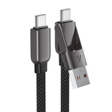 Acefast C13-05 USB-C - USB-A / USB-C Kabel 480Mb/s 3A 0,2m - sort