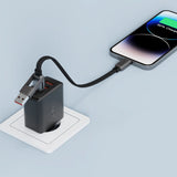 Acefast C13-05 USB-C - USB-A / USB-C Kabel 480Mb/s 3A 0,2m - sort