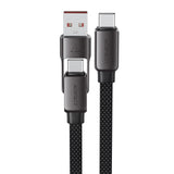 Acefast C13-04 USB-C - USB-A / USB-C Kabel 480Mb/s 3A 1,2m - sort