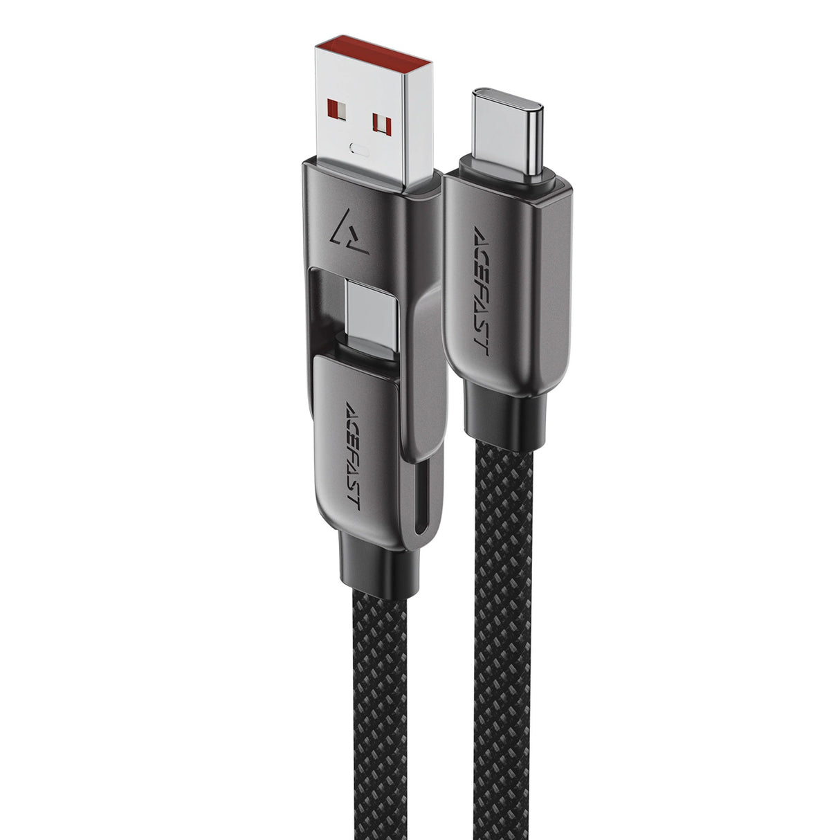 Acefast C13-04 USB-C - USB-A / USB-C Kabel 480Mb/s 3A 1,2m - sort