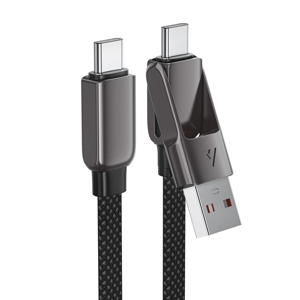 Acefast C13-04 USB-C - USB-A / USB-C Kabel 480Mb/s 3A 1,2m - sort