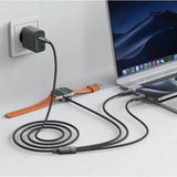 Acefast C6-11 USB-C 3-i-1-kabel - 2x USB-C / Qi 480Mb/s 100W 1,2m - sort