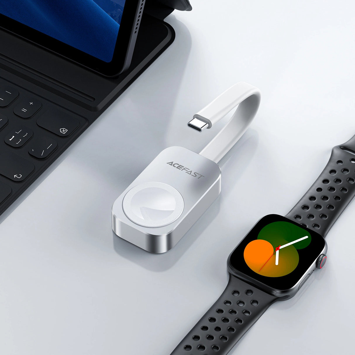Acefast E21 5W trådløs oplader til Apple Watch - Silver