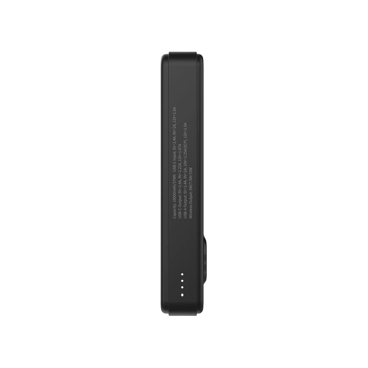 Powerbank Wozinsky WLWP-10KA0Y3S 22.5W PD Qi2 10000 mAh, med stativ, 1x USB-A, 1x USB-C - sort