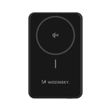 Powerbank Wozinsky WLWP-10KA0Y3S 22.5W PD Qi2 10000 mAh, med stativ, 1x USB-A, 1x USB-C - sort