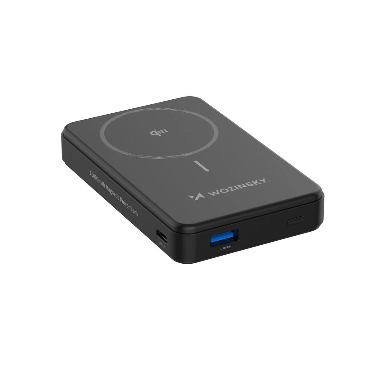 Powerbank Wozinsky WLWP-10KA0Y3S 22.5W PD Qi2 10000 mAh, med stativ, 1x USB-A, 1x USB-C - sort