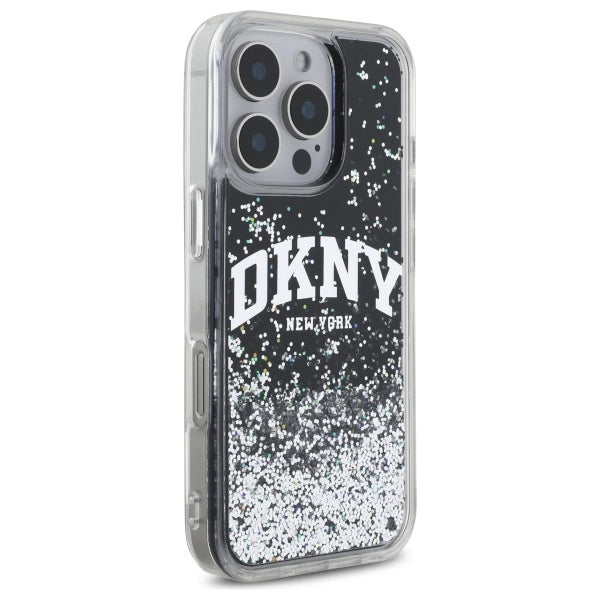 DKNY DKHCP16XLBNAEK iPhone 16 Pro Max 6.9" black/black hardcase Liquid Glitter Arch Logo