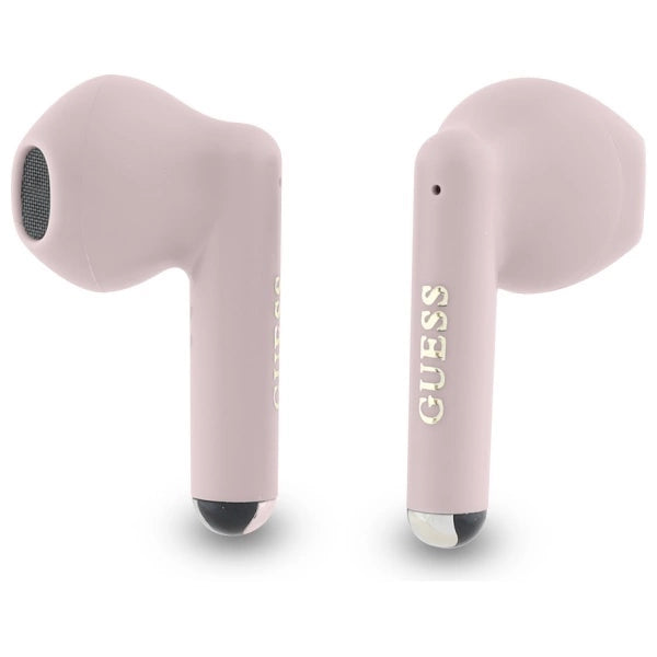 Guess Bluetooth-hovedtelefoner GUTWSJ14ESGP TWS + docking station pink/pink Printed Classic Logo