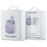 Guess Bluetooth headphones GUTWSJ14ESGU TWS + docking station purple/purple Printed Classic Logo