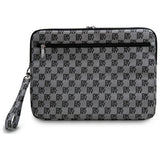 DKNY Sleeve Checkered Pattern Printed Stripes 16" Laptop Case - Black