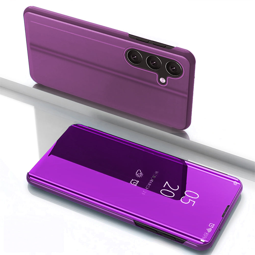 Clear View Case til Samsung Galaxy S25 Cover med Flip - Pink