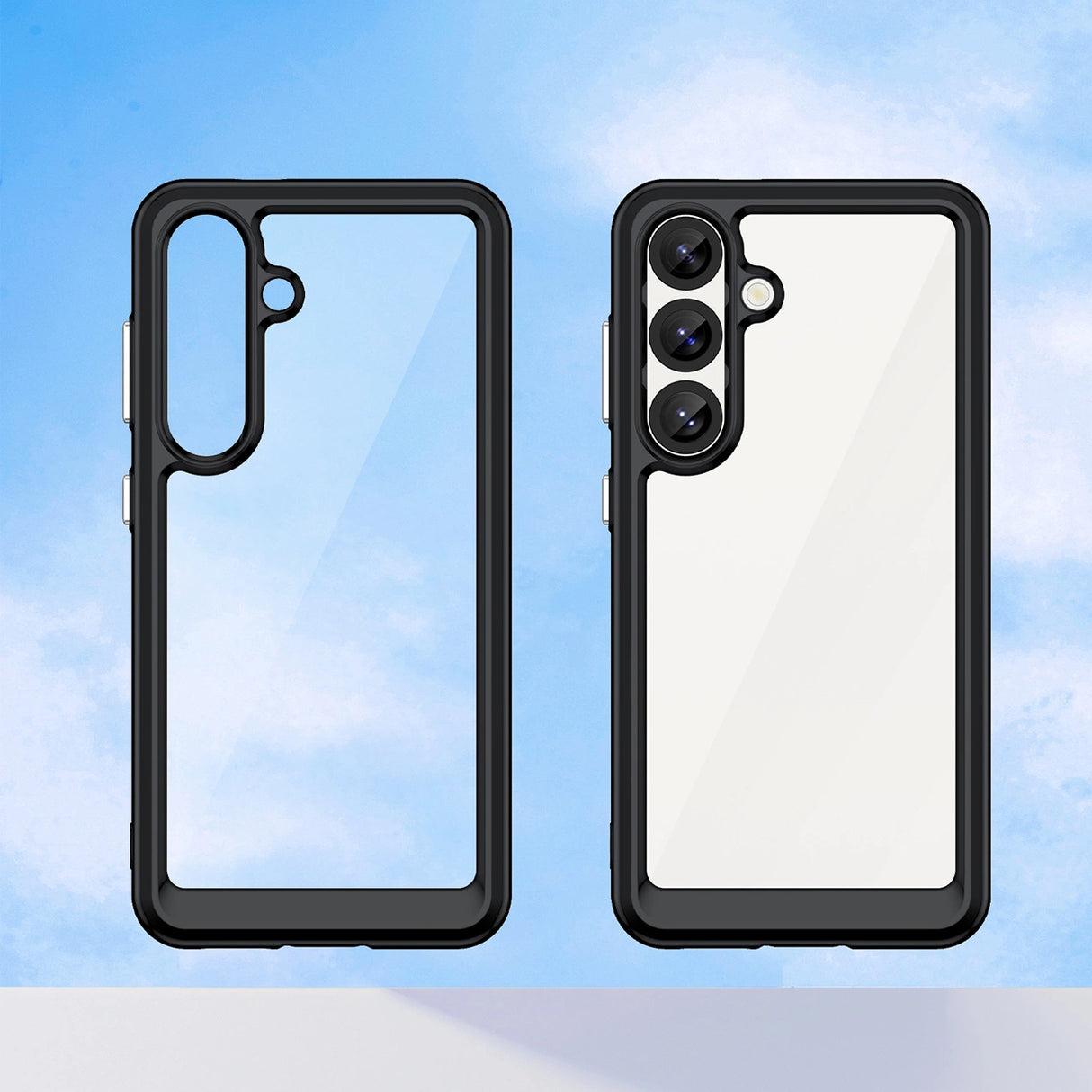 Udendørs rumkasse med gelramme til Samsung Galaxy S25 - sort