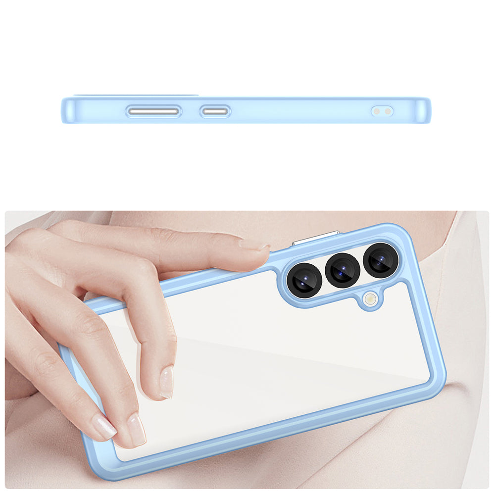Outer Space Case med Gel Frame til Samsung Galaxy S25 - Blå