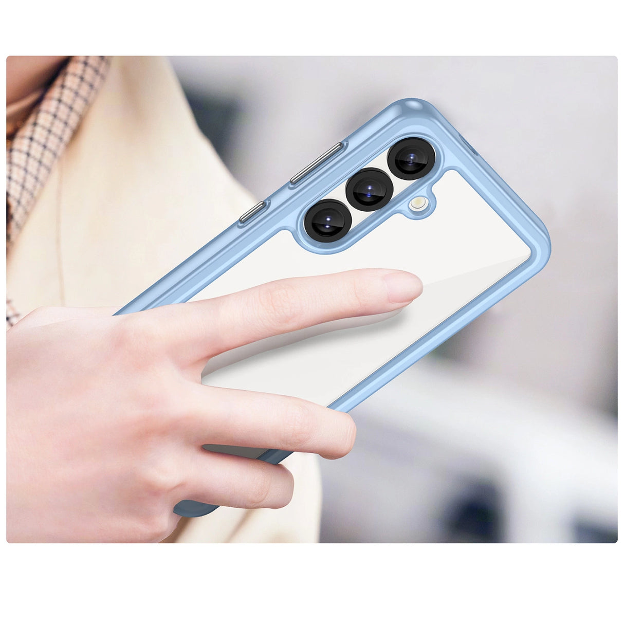 Udendørs rumkasse med gelramme til Samsung Galaxy S25 - Blå